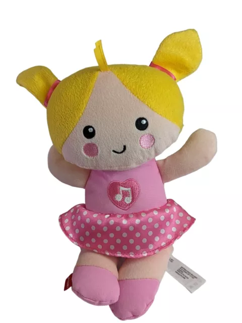 Fisher Price Talking Musical Baby Silly and Sweet Doll 10" Pink Plush Baby Dolly