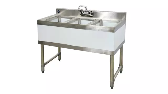 Commercial Utility & Prep Sink Faucet 3 Compartment Backsplash 38"