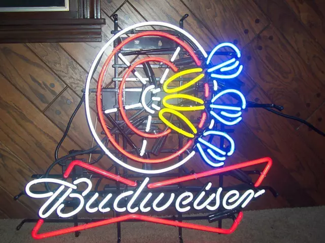 Dartboard Darts Beer Logo 20"x16" Neon Sign Light Lamp With Dimmer