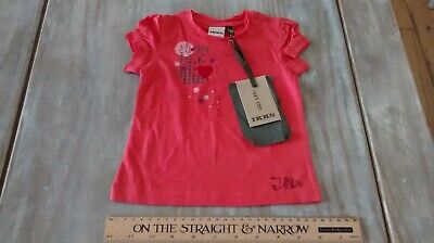 Ikks Designer BNWT Baby Girls cute new coral tee T-shirt 12m/74cms/1yr Rrp£19.99