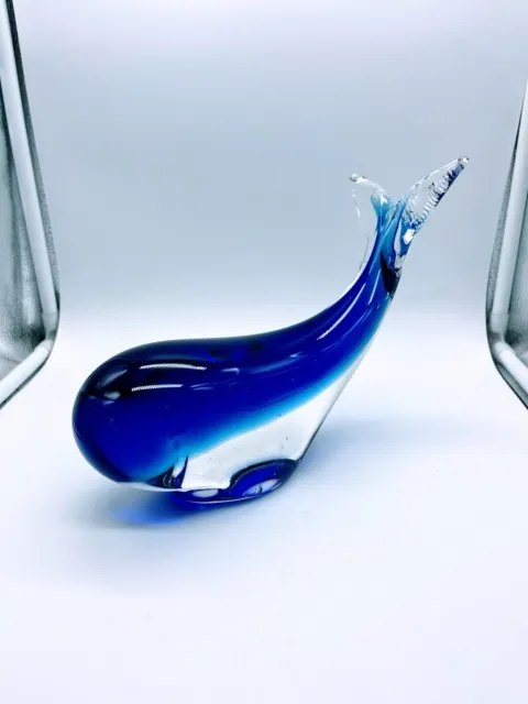 Cobalt Art Glass Whale
