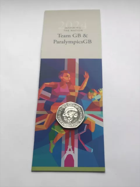 2024 Team Gb Paralympics Fifty 50 Pence Coin Brilliant Uncirculated Bu Coin