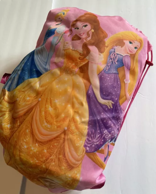 Disney Princess Sparkle And Style Sleeping Bag Zips And Draw String Carry Bag