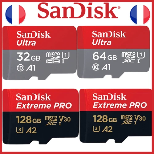 SANDISK - Carte Mémoire 64 Gb Micro SD SDXC - EXTREME 8 16 32 128 256 Go
