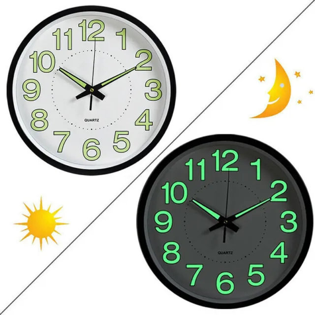 30CM Large Luminous Wall Clocks Glow In The Dark Silent Home Digital Clock Decor