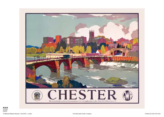 Chester Cheshire Retro Vintage Railway Travel Poster Advertising Rail Art