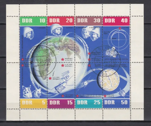 DDR - Briefmarken - KB "5 Jahre Weltraumflüge" - Mi. 926-933 (Zahg. A) - TGSt