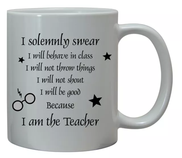 Funny Teacher gift mug harry potter i solemnly swear thank you christmas leavers