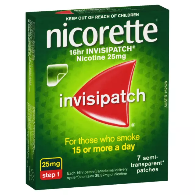 Nicorette 16hr Invisipatch Step 1 (25mg/16hr) 7 Patches