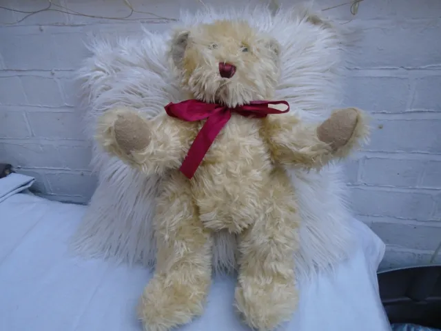 Metro Soft Toys Traditional Blonde Plush Jointed Teddy Bear H 16in. VGC