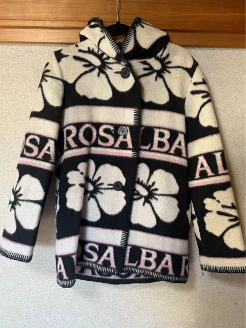 ALBA ROSA Blanket Coat White Black Used