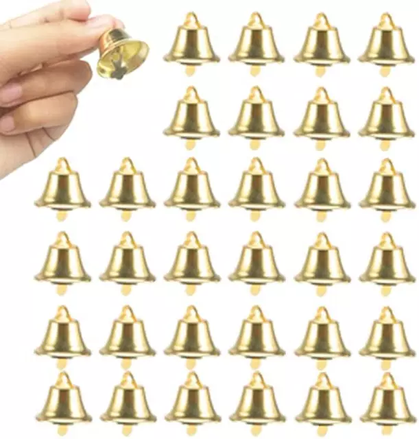 60 PIEZAS Campanas de Oro de 26 mm/1 pulgada Mini Campanas de la Libertad para Artesanía Favor Decoración y M