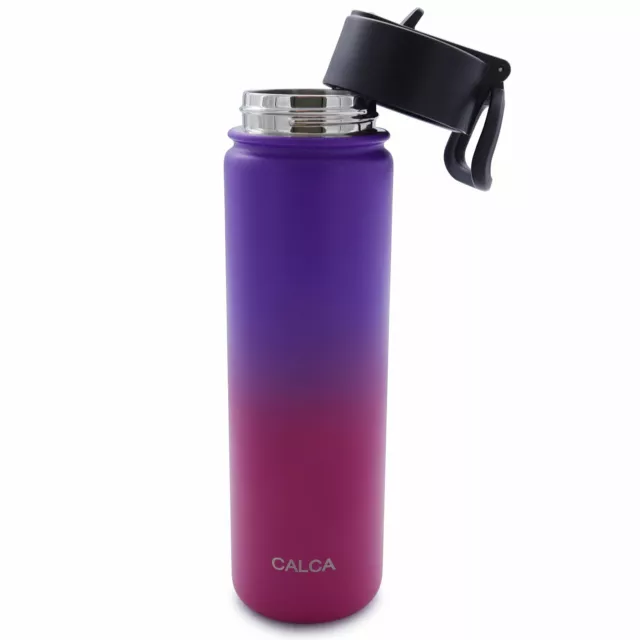22oz Wide Mouth Lid Stainless Steel Water Bottle & Double Wall Vacuum Insulated