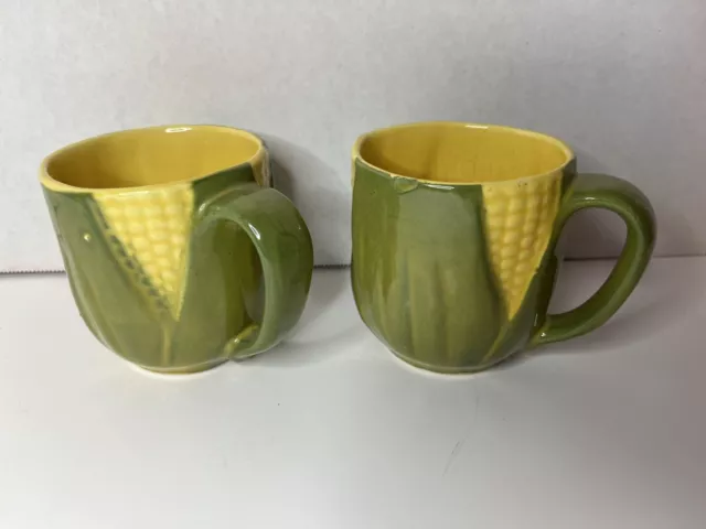 Vintage SHAWNEE Yellow "CORN KING" Pattern LARGE COFFEE MUGS  #69  ~  SET of 2