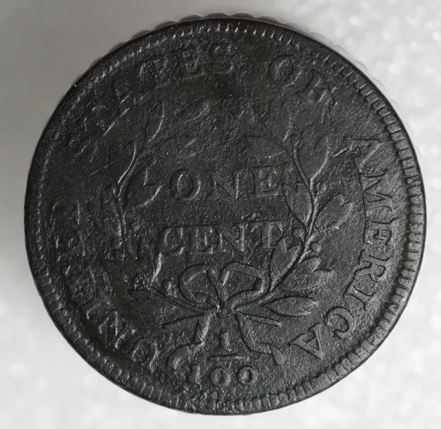 1797 S-126 R-3 Rev of 97, Stems TERMINAL TDS Draped Bust Large Cent Coin 1c