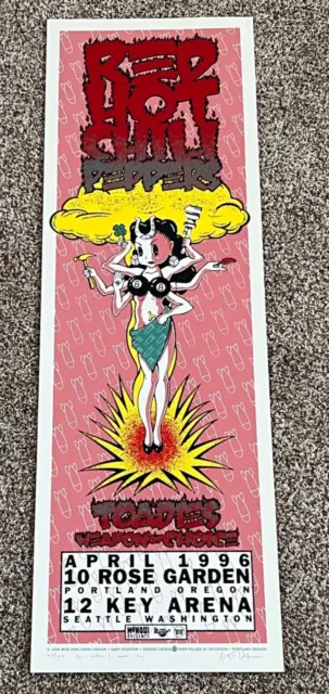 Red Hot Chili Peppers Key Arena Seattle Original 1996 Concert Poster Signed /210