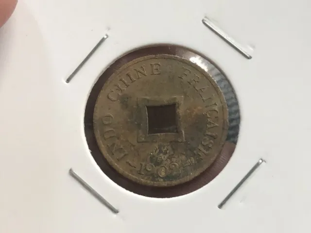 2 Sapque = 1/5 Cents Indochine Indochina Coins 1902 Vintage Rare_LDP Shop.
