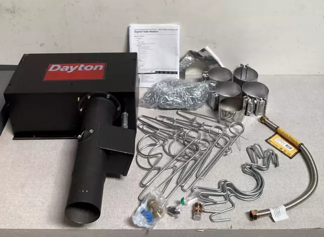 DAYTON 7AR85 Gas Infrared Tube Heater: Propane, 200,000 BtuH Heating Cap Input