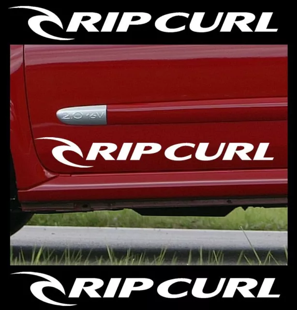 2 x RIPCURL Adesivo Grafico Auto Decalcomanie Carrozzeria Vinile Camper Tavola da Surf [C7]