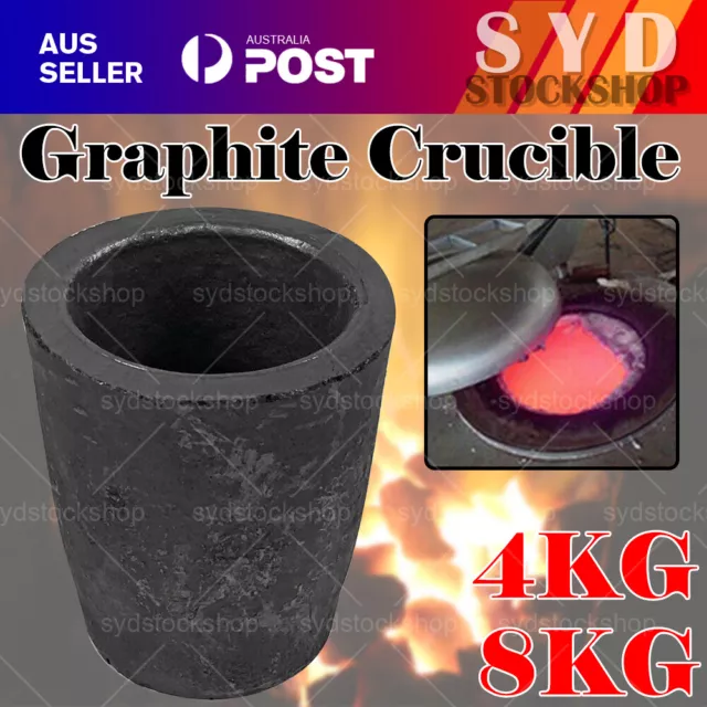 4/8KG Graphite Carbide Furnace Casting Crucible Refining Melting Tool AU