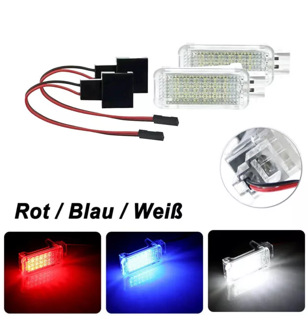 2x LED Innenraum Kofferraum Einstiegs Fußraum Beleuchtung für Audi/VW/Seat/Skoda