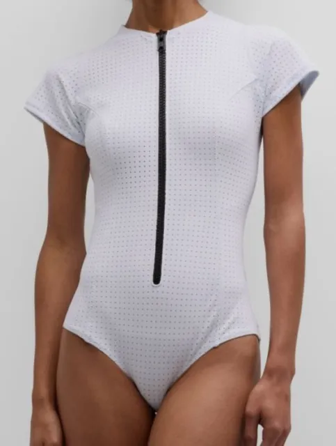 $435 Lisa Marie Fernandez Women's White Farrah One-Piece Swimsuit Size 1