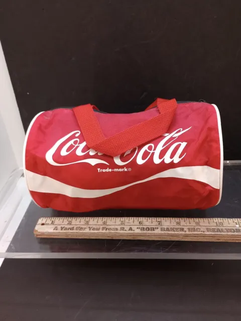 Vtg 80's 10 In Red Canvas Classic COCA COLA Can Duffel Bag Style PURSE
