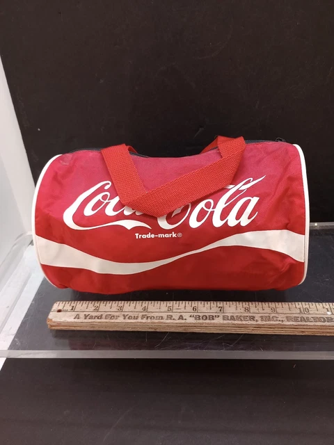 Vtg 80's 10 In Red Canvas Classic COCA COLA Can Duffel Bag Style PURSE