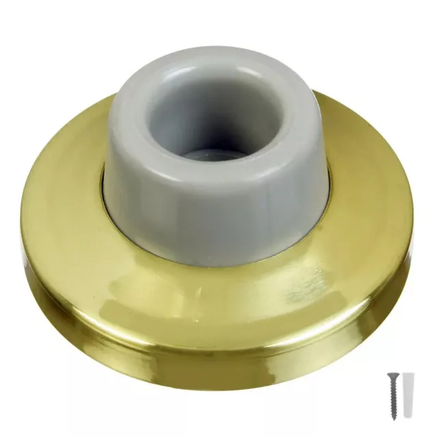 National Hardware Concave Wall Door Stop 2-3/8 Inch Bright Solid Brass