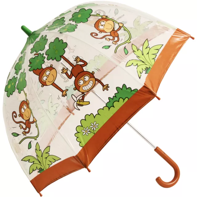 Bugzz PVC Kuppel Regenschirm für Kinder - freche Affen 3