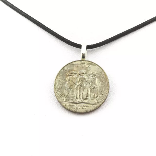 Halskette Münze Frankreich 1 Franc East Généraux. Schwarze Schnur