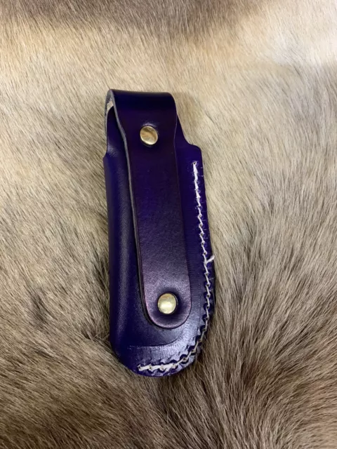 Purple Leather Knife Sheath (No Knife Included) Made To Fit An Opinel 8 2