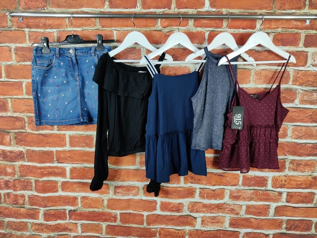 Pacchetto Ragazze Età 10-11 Anni Next M&S Ecc. Gonna In Denim Cinturino Set Top Festa 146Cm