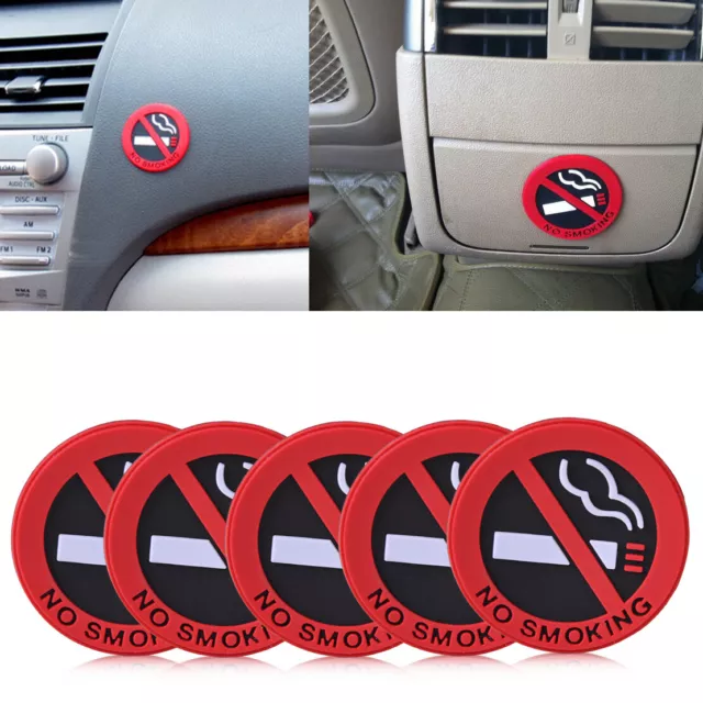 5X No Smoking Signe d'avertissement Autocollant Voiture Véhicule Car Sticker fr