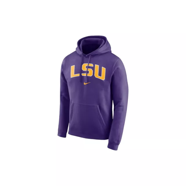 LSU Tigers NCAA Nike Men's Club Arch Fleece Pullover Hoodie Purple Size L