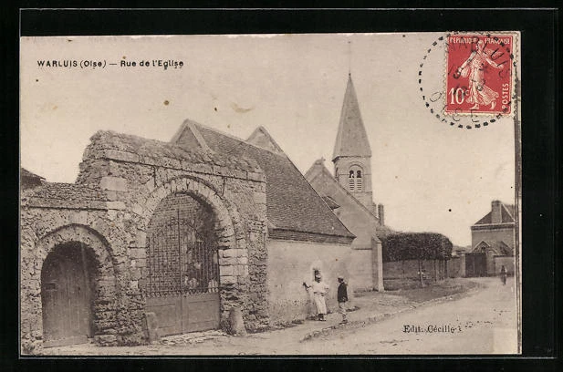 CPA Warluis, Rue de l´Eglise
