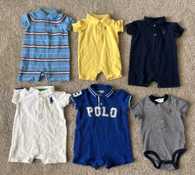 Lot 6 Polo Ralph Lauren Baby Boy 3 Months Polos Shirt Pony Logo