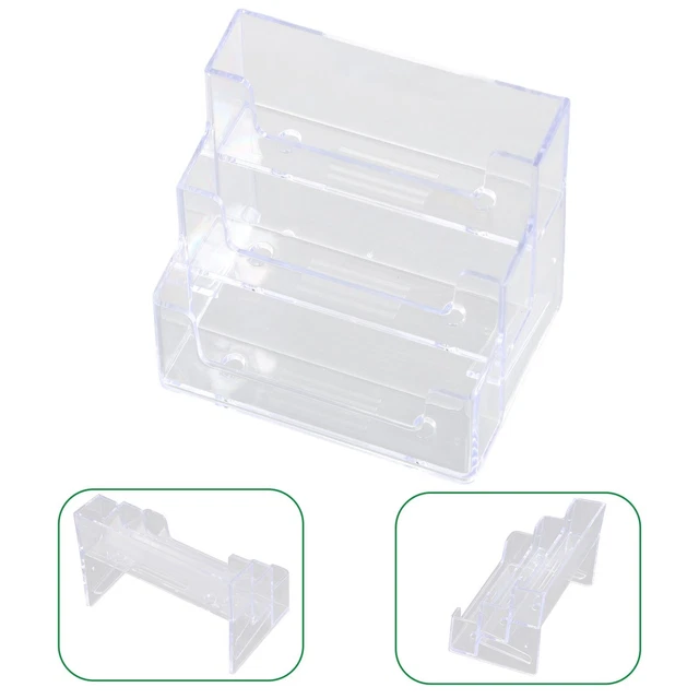 Porte-cartes De Visite Transparent – Lot De 12 En Acrylique, Format 100 X 40 X 53 Mm – Idéal Bureau, Salon Pro
