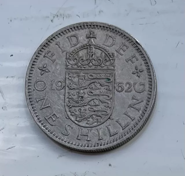 Great Britain One Shilling Coin 1962 Elizabeth II Circulated COLLECTABLE