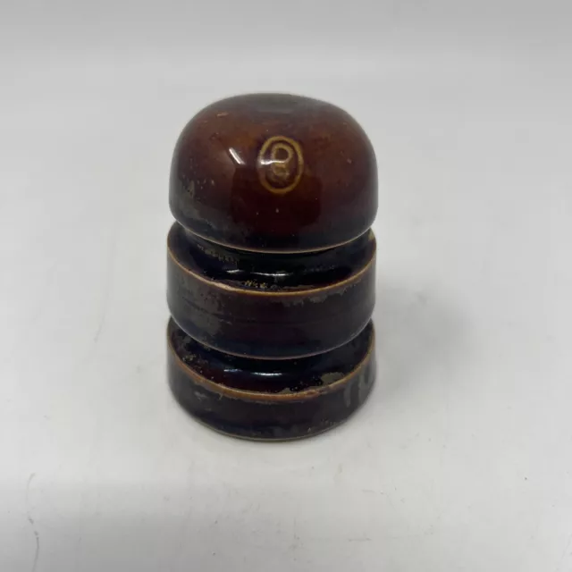 Vintage Rare Small Brown OHIO BRASS Porcelain Electrical Insulator