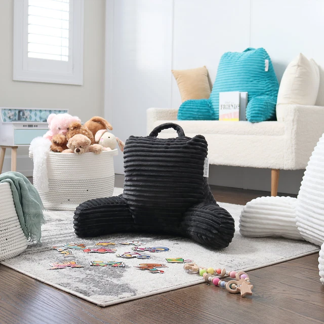 Cut Plush Striped Reading Pillow Shredded Memory Foam Bed Rest Pillow with Arms 12