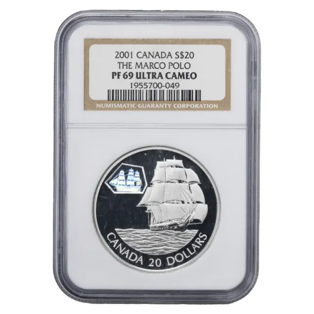 Canada 2001 $20 Silver Coin - The Marco Polo - NGC PF-69 Ultra Cameo