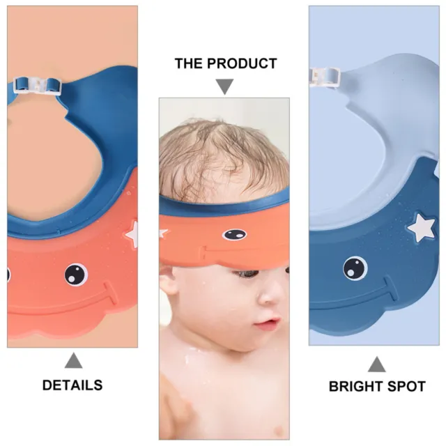 2 Pcs Polypropylene (pp) Children's Shampoo Cap Infant Bath Hat for Toddlers 3