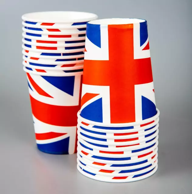 500Pcs Union Jack Party Cups King Charles Coronation Tableware Event Wholesale