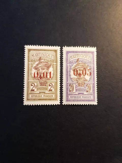 Timbre France Colonie Martinique N°105/106 Neuf * Mh 1924