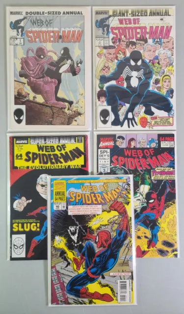 Web of Spiderman Annual #1 3 4 6 10 All High Grade Marvel 1985-94 lot of 5
