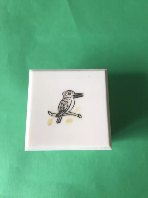 Antique Vintage Celluloid trinket box with Kookaburra design