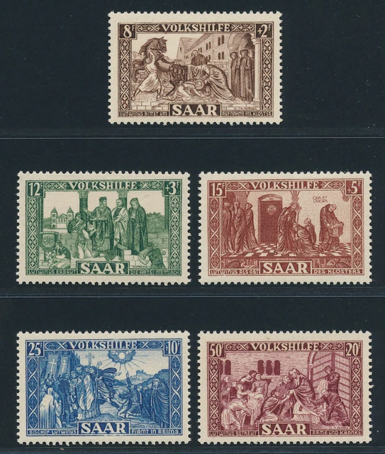 SAARLAND 1950, Mi. 299-303 **, "Volkshilfe" kplt., tadellos!! Mi. 75,--!(M00338)