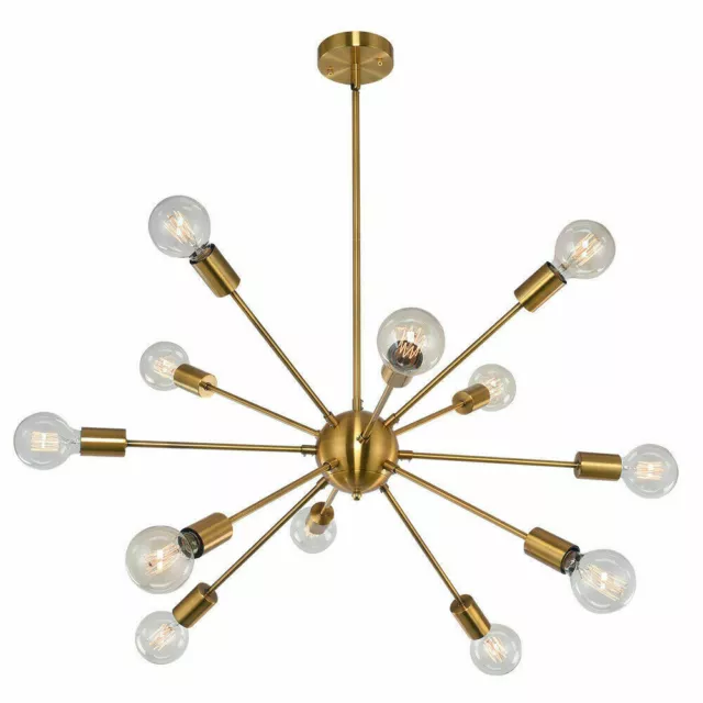 Brass Sputnik Chandelier 12-Lights Industrial Indoor Pendant Ceiling Lights