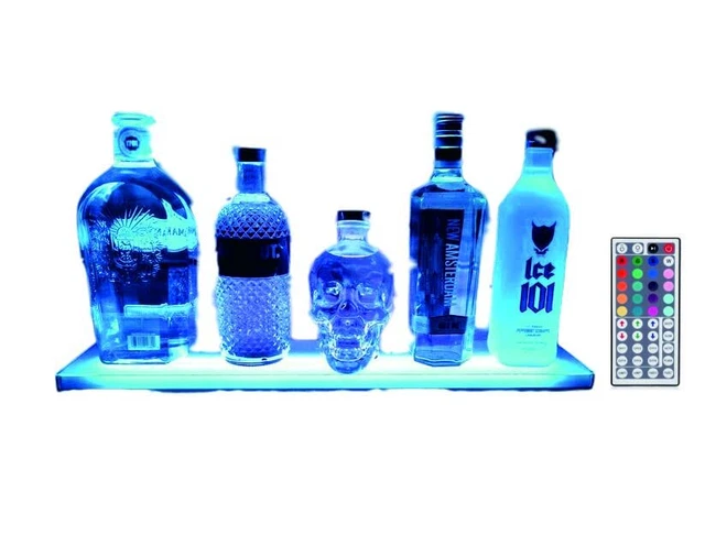 SPARIK ENJOY LED Lighted Liquor Bottle Display Shelf 24-inch LED Bar Shelves ...